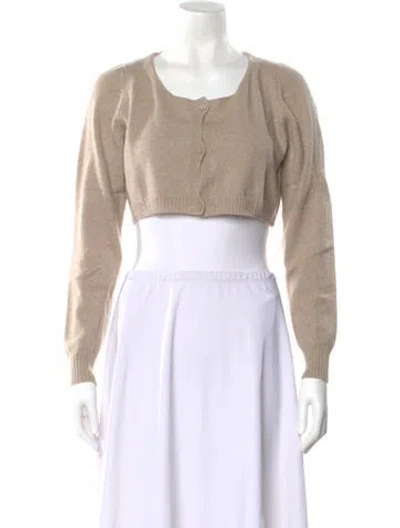 Pre-owned Hannoh Wessel Cashmere Scoop Neck Sweater W/ Tags In Neutral