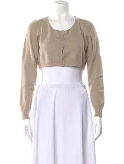 Pre-owned Hannoh Wessel Cashmere Scoop Neck Sweater W/ Tags In Neutral