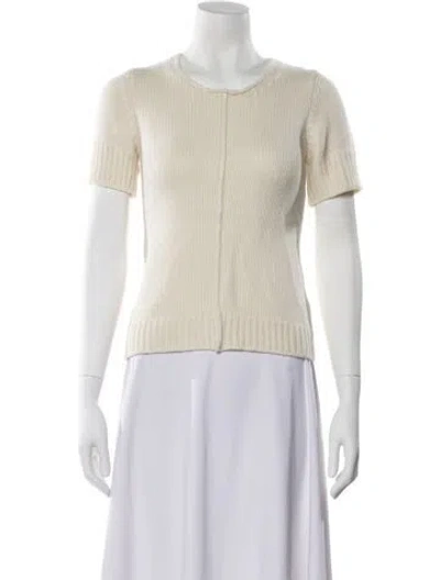 Pre-owned Hannoh Wessel Cashmere Scoop Neck Sweater W/ Tags In White