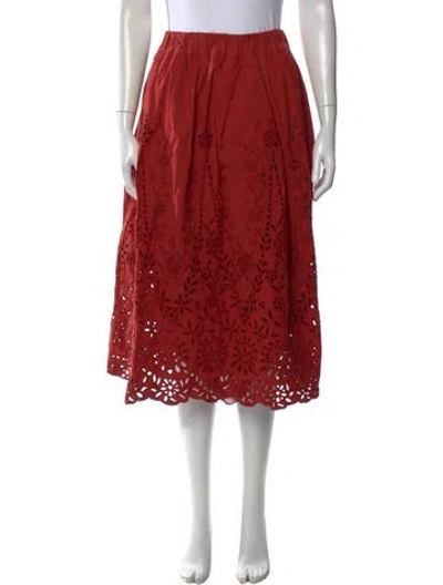 Pre-owned Hannoh Wessel Floral Print Midi Length Skirt In Multi