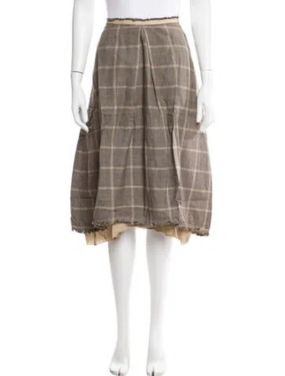 Pre-owned Hannoh Wessel Houndstooth Print Knee-length Skirt In Neutral