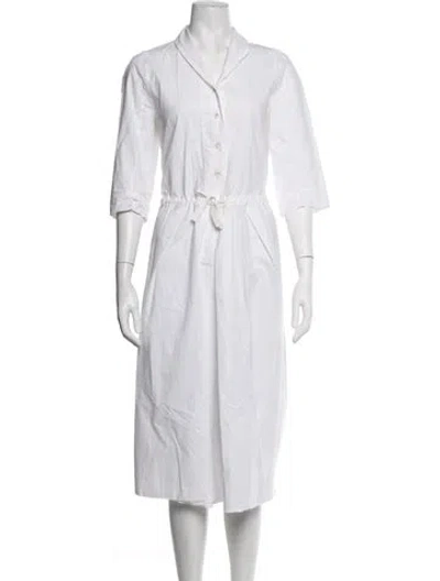 Pre-owned Hannoh Wessel Knee-length Dress In White