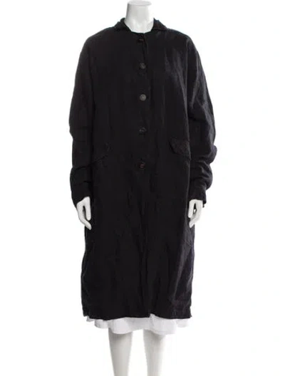 Pre-owned Hannoh Wessel Linen Coat In Purple