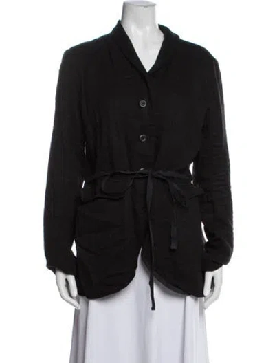 Pre-owned Hannoh Wessel Linen Jacket In Black