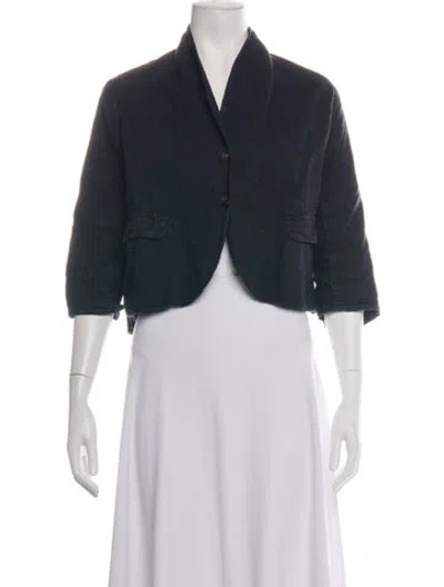 Pre-owned Hannoh Wessel Linen Jacket In Blue