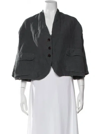 Pre-owned Hannoh Wessel Linen Jacket In Gray