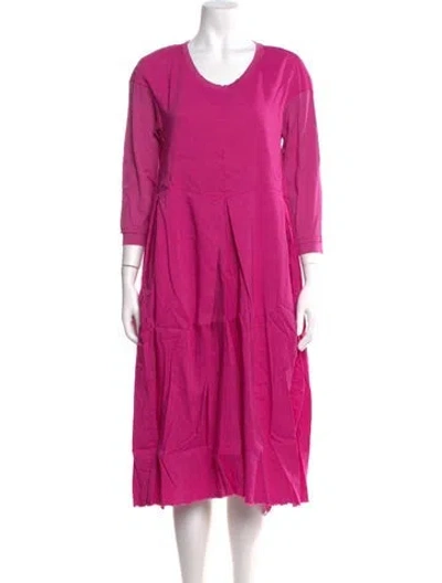 Pre-owned Hannoh Wessel Linen Midi Length Dress W/ Tags In Pink