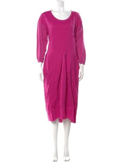 Pre-owned Hannoh Wessel Linen Midi Length Dress W/ Tags In Pink