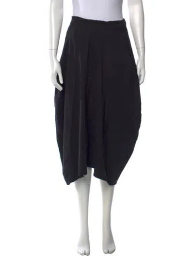 Pre-owned Hannoh Wessel Linen Midi Length Skirt In Blue