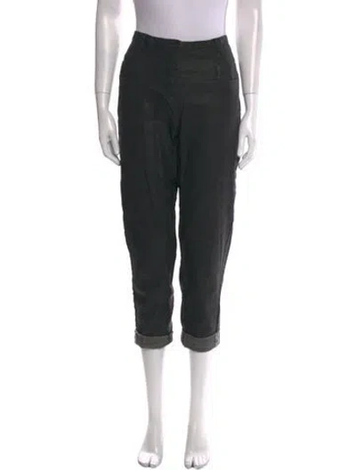 Pre-owned Hannoh Wessel Linen Skinny Leg Pants In Black