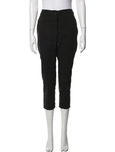 Pre-owned Hannoh Wessel Linen Straight Leg Pants In Black