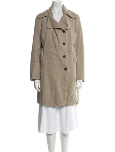 Pre-owned Hannoh Wessel Linen Trench Coat In Neutral