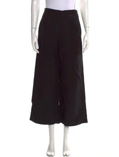 Pre-owned Hannoh Wessel Linen Wide Leg Pants In Black