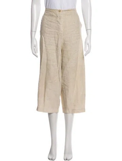 Pre-owned Hannoh Wessel Linen Wide Leg Pants In Neutral