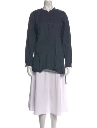 Pre-owned Hannoh Wessel Long Sleeve Top In Blue