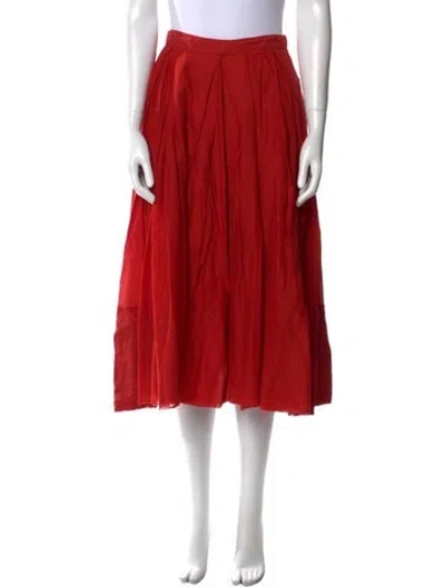Pre-owned Hannoh Wessel Midi Length Skirt In Orange