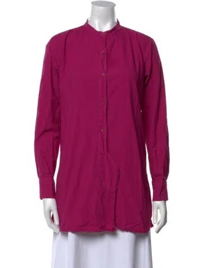 Pre-owned Hannoh Wessel Mock Neck Long Sleeve Tunic In Purple