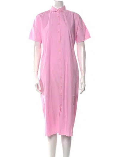 Pre-owned Hannoh Wessel Mock Neck Midi Length Dress In Pink