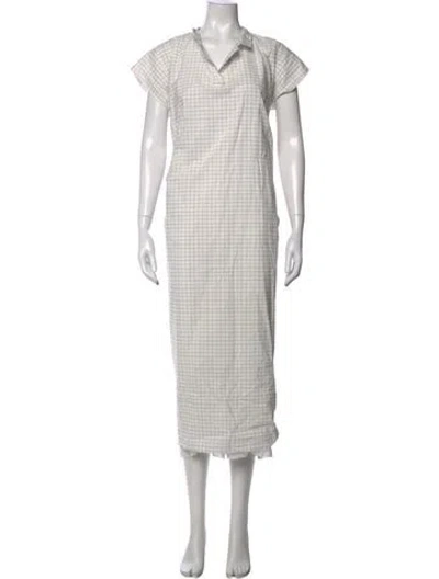 Pre-owned Hannoh Wessel Plaid Print Long Dress In Multicolor