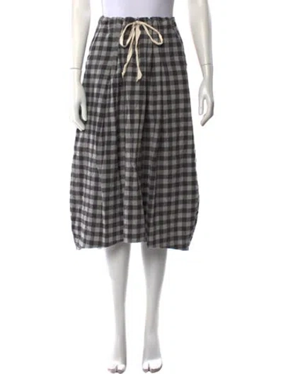 Pre-owned Hannoh Wessel Plaid Print Midi Length Skirt In Multi