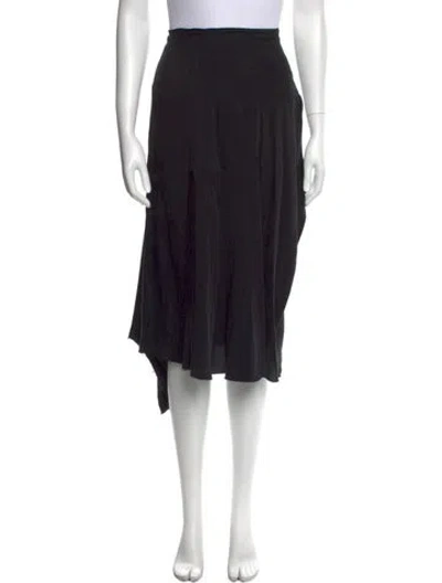 Pre-owned Hannoh Wessel Pleated Accents Midi Length Skirt In Blue