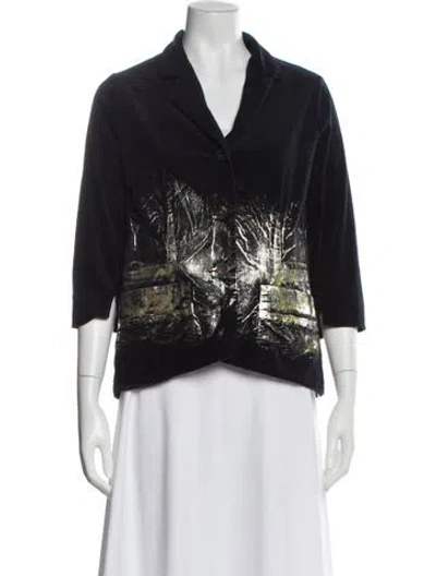 Pre-owned Hannoh Wessel Printed Evening Jacket In Black