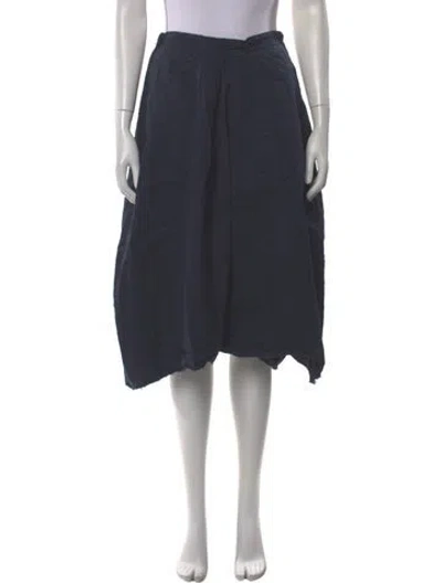 Pre-owned Hannoh Wessel Raw-edge Trim Knee-length Skirt W/ Tags In Blue