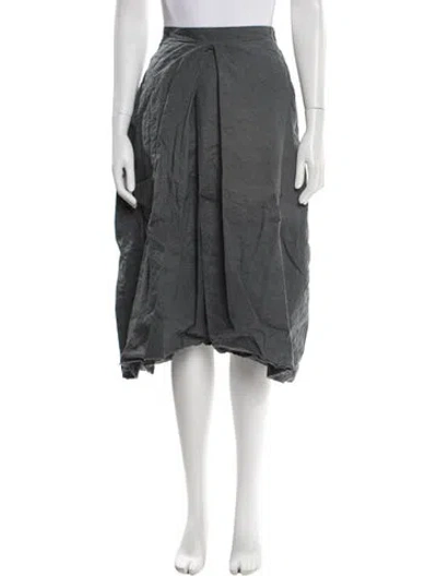 Pre-owned Hannoh Wessel Raw-edge Trim Knee-length Skirt W/ Tags In Gray