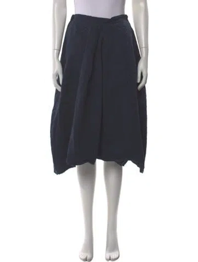 Pre-owned Hannoh Wessel Raw-edge Trim Midi Length Skirt W/ Tags In Blue