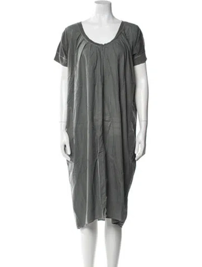 Pre-owned Hannoh Wessel Scoop Neck Midi Length Dress In Gray