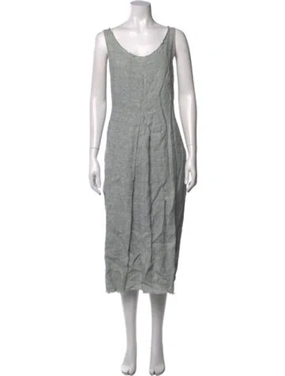 Pre-owned Hannoh Wessel Scoop Neck Midi Length Dress In Grey