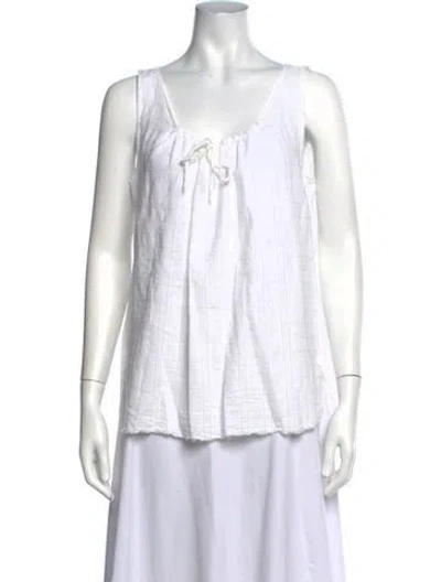 Pre-owned Hannoh Wessel Scoop Neck Sleeveless Top In White