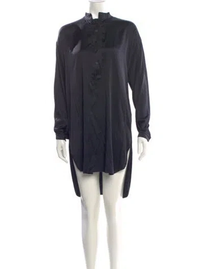 Pre-owned Hannoh Wessel Silk Mini Dress In Black