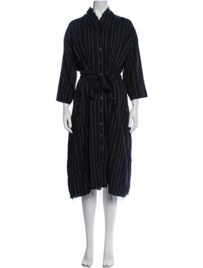 Pre-owned Hannoh Wessel Striped Jacket In Blue