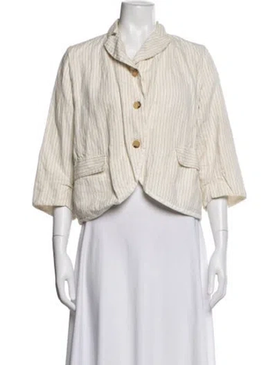 Pre-owned Hannoh Wessel Striped Jacket In Neutrals