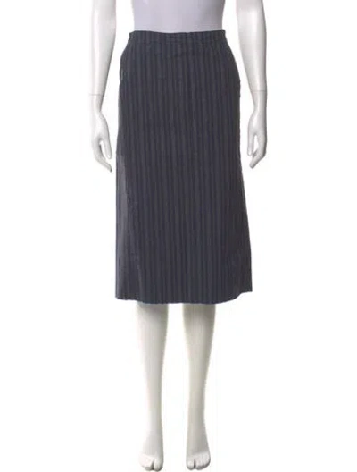 Pre-owned Hannoh Wessel Striped Knee-length Skirt In Blue