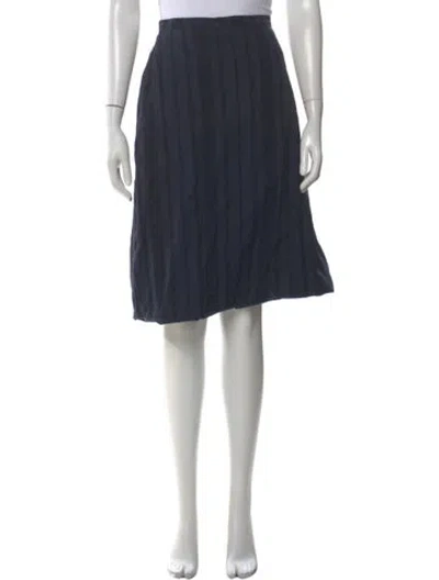 Pre-owned Hannoh Wessel Striped Midi Length Skirt In Blue