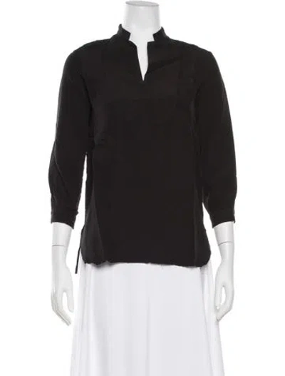 Pre-owned Hannoh Wessel Three-quarter Sleeve Top In Black
