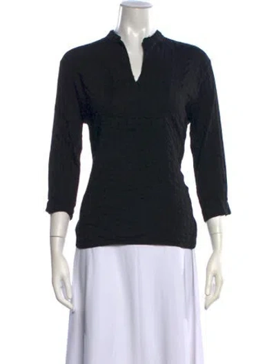Pre-owned Hannoh Wessel Three-quarter Sleeve Top In Black