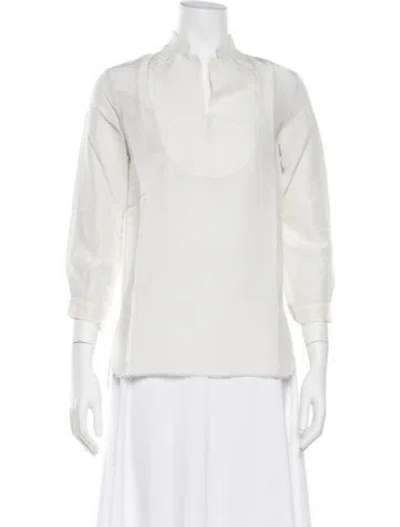 Pre-owned Hannoh Wessel Three-quarter Sleeve Top W/ Tags In White
