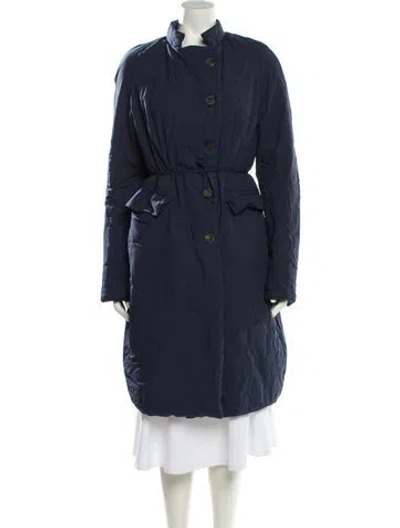 Pre-owned Hannoh Wessel Trench Coat In Blue