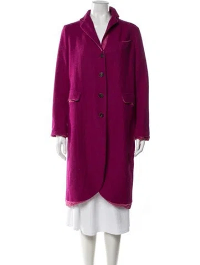 Pre-owned Hannoh Wessel Virgin Wool Coat In Purple