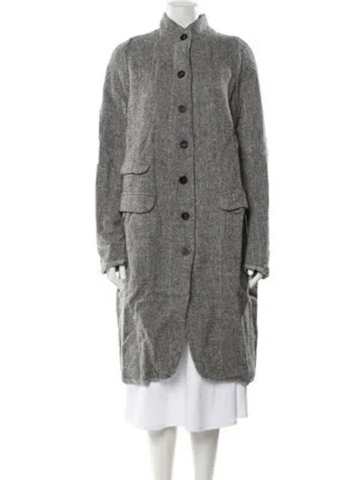 Pre-owned Hannoh Wessel Virgin Wool Coat W/ Tags In Gray