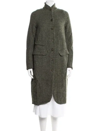 Pre-owned Hannoh Wessel Virgin Wool Coat W/ Tags In Green