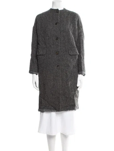 Pre-owned Hannoh Wessel Virgin Wool Faux Fur Coat W/ Tags In Gray