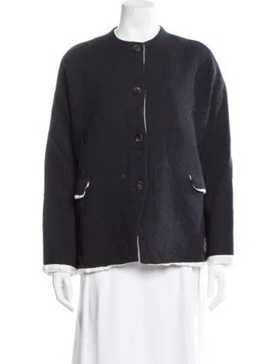 Pre-owned Hannoh Wessel Virgin Wool Jacket In Blue