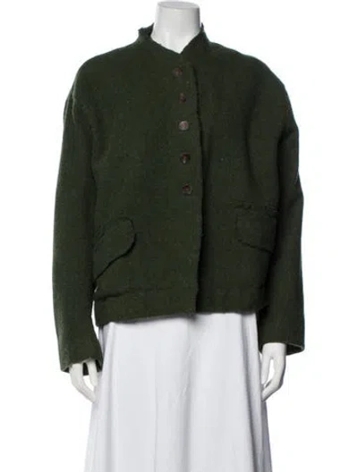 Pre-owned Hannoh Wessel Virgin Wool Jacket In Green
