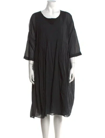 Pre-owned Hannoh Wessel V-neck Knee-length Dress In Black