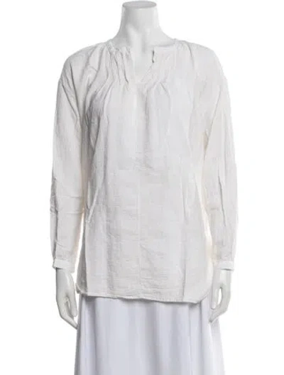 Pre-owned Hannoh Wessel V-neck Long Sleeve Top W/ Tags In White