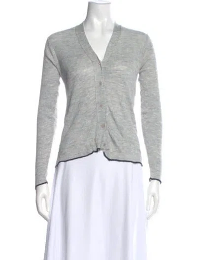 Pre-owned Hannoh Wessel V-neck Sweater In Gray
